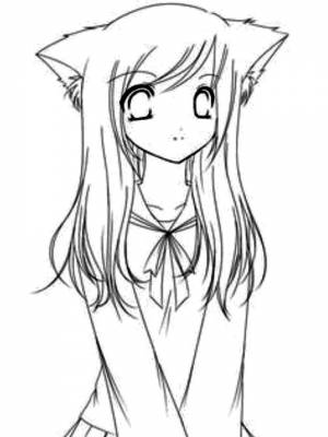 Раскраски Котики Аниме   в формате