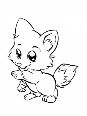 Картинка Аниме животные раскраска в формате  для девочек