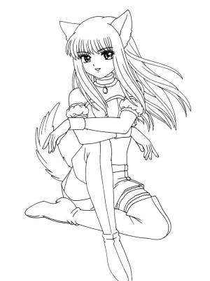 Раскраски Девушек Аниме   в формате
