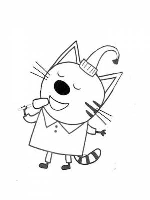 Раскраска Три кота  в формате