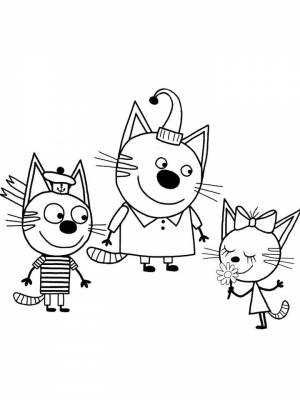 Раскраска Три кота картинка