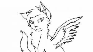 Раскраски котики аниме с крыльями