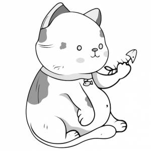 Раскраски для печати милый кот единорог  аниме кот раскраски для детей детей и взрослых