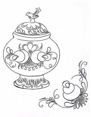 Раскраска Гжель