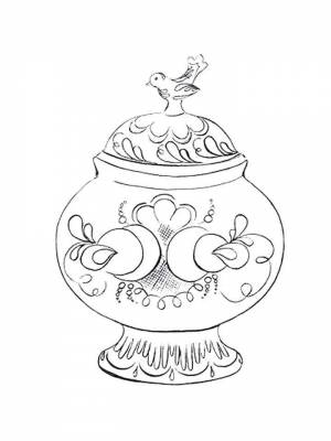 Раскраска Гжель картинка в формате  онлайн