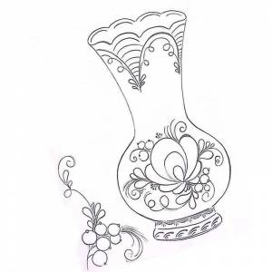 Раскраска роспись гжель на вазе