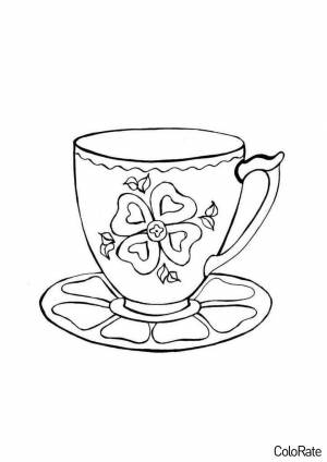 Раскраска Кружка с Гжельской росписью