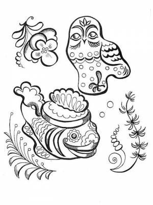 Раскраска Гжель  картинку