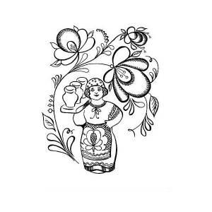 Раскраска промысел Гжель