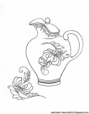 Раскраски Гжель роспись для детей шаблоны