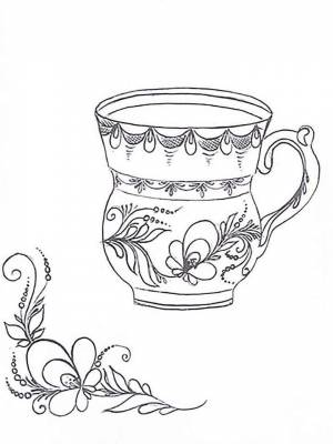 Раскраска Гжель  картинку онлайн