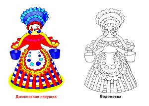 Раскраски Дымковская игрушка