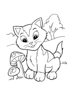 Раскраски кошки и котята