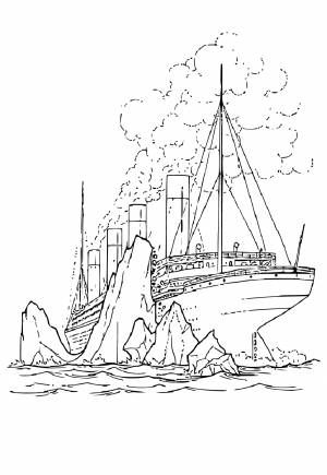 Раскраска Титаник Айсберг