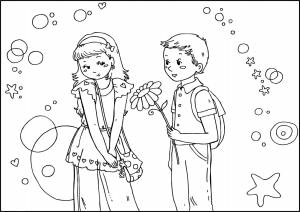 Раскраски мальчик, Раскраска Мальчик и девочка Девочка