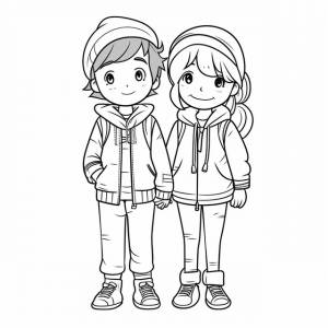 рисунок мультфильм девочка и мальчик раскраски наброски эскиз вектор PNG , рисунок автомобиля, мультфильм рисунок, рисунок крыла PNG картинки и пнг рисунок для й загрузки