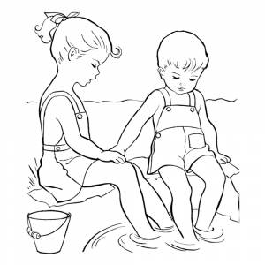 Раскраска Мальчик и девочка