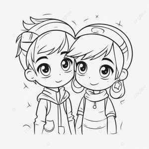 рисунок раскраски мультфильм мальчик и девочка для детей наброски эскиз вектор PNG , рисунок автомобиля, мультфильм рисунок, рисунок крыла PNG картинки и пнг рисунок для й загрузки