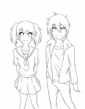 Раскраски Мальчик Девочка