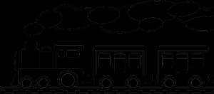 Раскраска Поезд с вагончиками