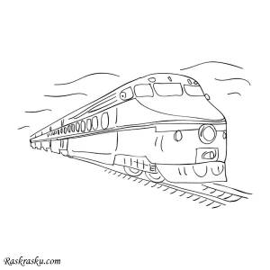 Раскраска поезд ржд