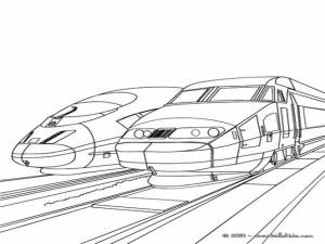 Скоростной поезд раскраска