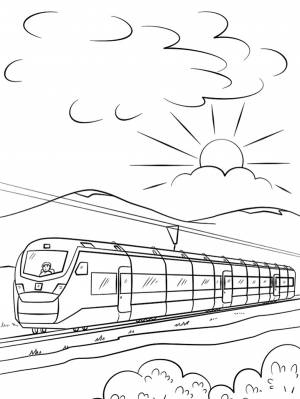 Раскраска Высокоскоростной поезд