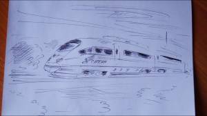Как нарисовать поезд , электричка САПСАН