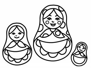 Раскраска Матрёшка