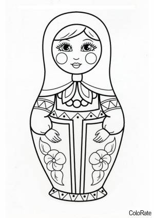 Раскраска Простая матрёшка