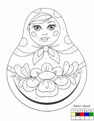 Раскраска Матрёшка