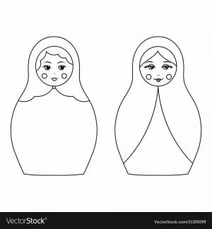 Раскраски Матрешка для детей 3 4 лет простая