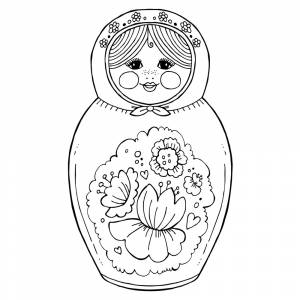 Раскраска Матрёшка