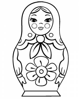 Раскраски Раскраска Матрешка для детей Матрешка, Раскраска Матрешка с крупным узором Матрешка