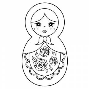 Раскраска Матрёшка для малышей