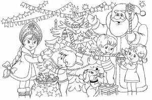 Новогодние раскраски для детей, бесплатные раскраски на Новый год 2023-2024 для девочек и мальчиков