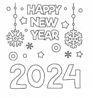 Раскраска Новый год 2024
