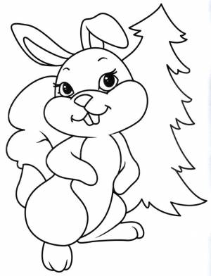 Раскраски с Кроликами и Зайцами на Новый год 2023