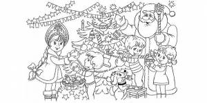 Новогодние раскраски для детей, бесплатные раскраски на Новый год 2023-2024 для девочек и мальчиков