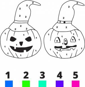 Раскраски хэллоуин для детей хэллоуин раскраски по номерам