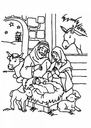 Раскраски Рождество христово рисунок