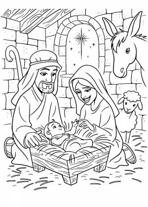 Раскраски Рождество Христово