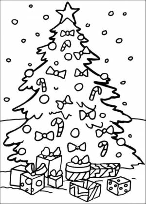 Раскраски Раскраска Красивая новогодняя елка Рождество