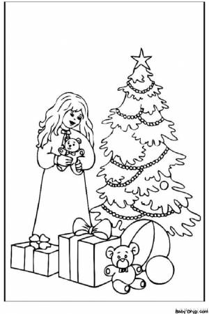 Раскраска Сладкая елка на Рождество