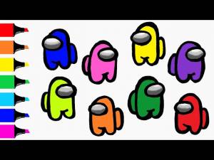 Рисование и Раскраска Амонг Ас Предатель Среди Нас для Детей Drawing and Coloring Among Us for Kids