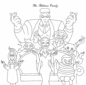 Раскраски Раскраска Семейка аддамс Члены семьи Персонаж из игры