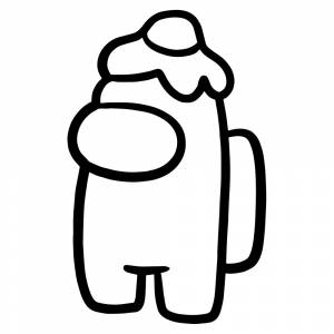 Раскраска Амонг Ас персонаж с яйцом на голове