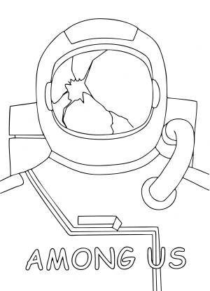Раскраска Амонг Ас постер космонавт