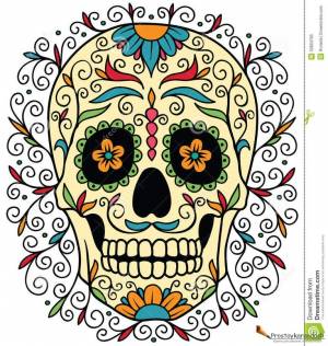 Раскраски антистресс черепа с цветами » Как нарисовать поэтапно