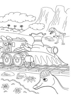 Раскраски Раскраска Поезд динозавров мультики